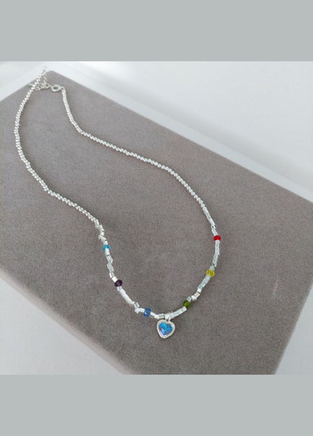 Колье с кулоном сердце и цветными вставками DeKolie (296481775)