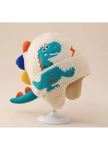 Дитяча тепла шапка з динозавром, флісова підкладка, 46–52 см No Brand (348432410)