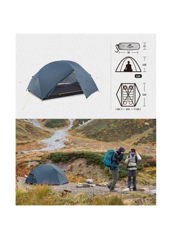Палатка двухместная ультралегкая Mongar UL NH19M002-J, темно-синяя Naturehike (386211206)