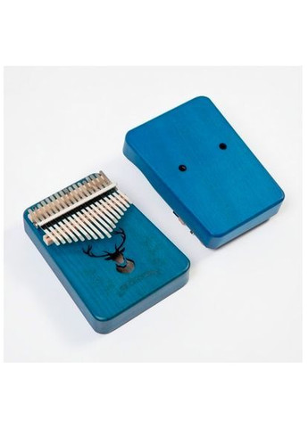 Калимба с резонатором Перкуссия Пальчиковое пианино 17 клавиш Синий с Узором Олень K-17-04S No Brand (371647935)