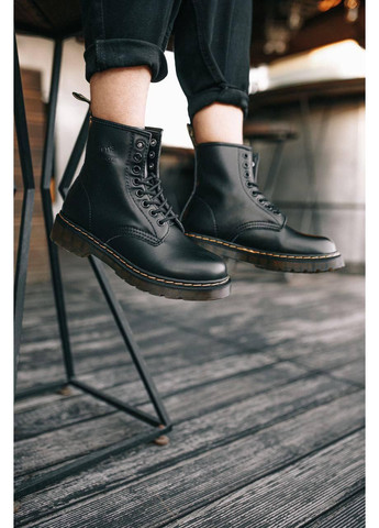 Черные зимние ботинки мужские dr. martens 1460 black 11822006 доктор мартинс берцы No Brand