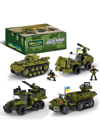 Конструктор пластиковый Армия техники Сухопутных войск Танк Т-34 237 деталей iBlock 23х4,5х14 см No Brand (333719790)
