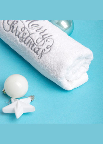 Набір рушників "Новорічний" – махровий і вафельний, 50х90 см, 2 шт IDEIA білий