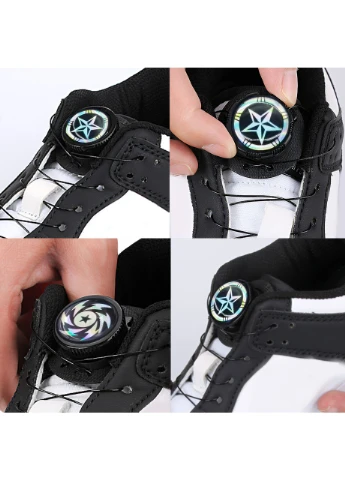 Автоматические шнурки для обуви Automatic Laces с поворотной пряжкой BOA 120 см Black Star No Brand (327093177)