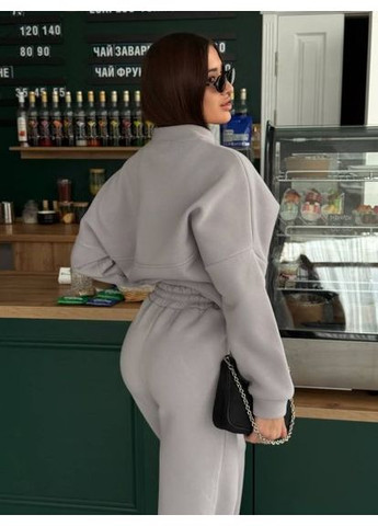 Теплый женский костюм двойка (худые на молнии), тринитка на флисе, размер (арт. 899TB) No Brand (365783941)