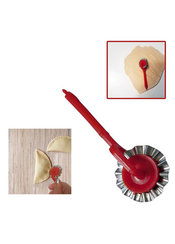 Ніж ролик тісторіз широкий фігурний зубчастий для тіста та вирізки чебуреків Kitchette (293814860)