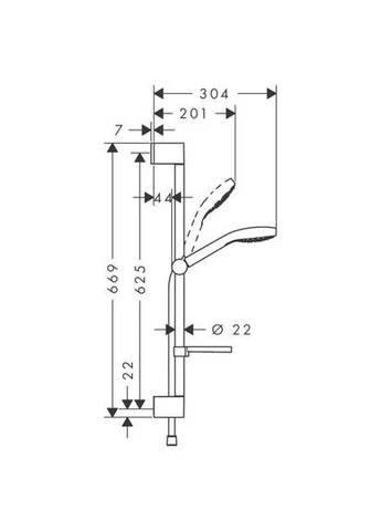 Душевой гарнитур CROMA SELECT E, хром, квадратный Hansgrohe (401622205)