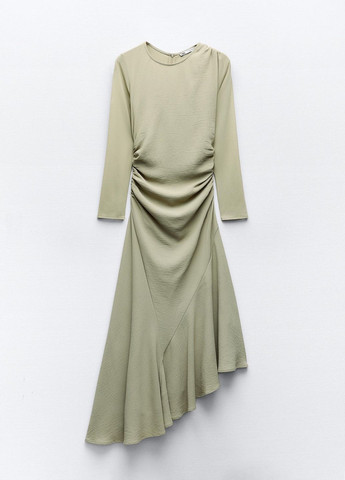 Оливкова (хакі) повсякденний сукня Zara однотонна