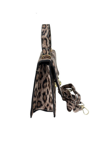 Женская сумка каркасная кроссбоди через плечо из экокожи с клапаном Леопардовая RoyalBag P1-369-9075 (331879749)