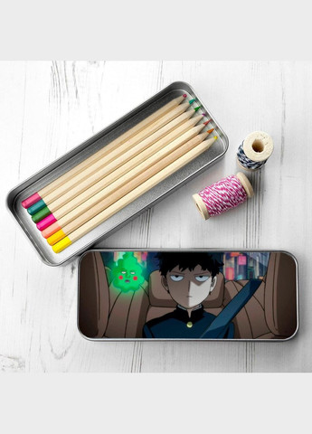 Пенал шкільний для хлопчика та дівчинки металевий Моб Психо #017 7*18 см Silver No Brand (309160127)