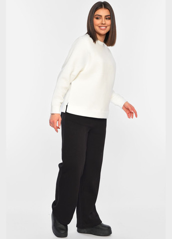 Спортивний костюм жіночий напівбатальний на флісі чорно-білого кольору Let's Shop (322029579)