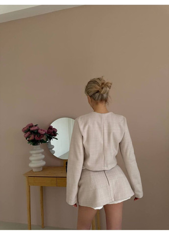 Жіночий костюм із жакета та спідниця-шорти з декоративними кишенями No Brand (371367860)