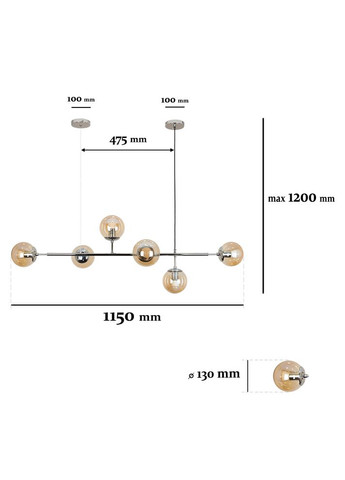 Люстра 7529802-6 CR+BR (LVS4545) Levistella (323003517)