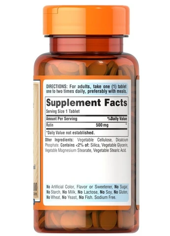 Puritan's Pride Rutin 500 mg 100 таблеток Puritans Pride (387021032)