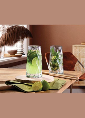 Набор 4 стакана Leafy 345мл, высокие стаканы для напитков. Pasabahce (372172526)