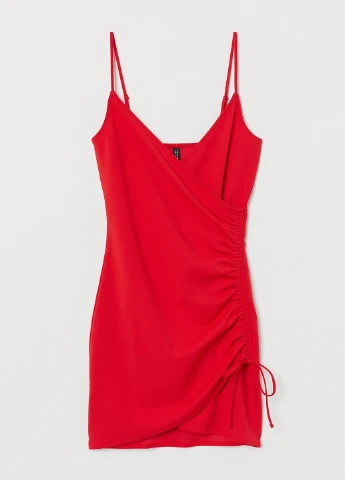 Красное коктейльное платье H&M однотонное