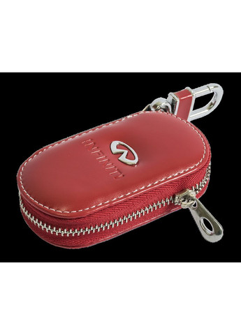 Ключниця, шкіряна автоключниця з логотипом ІНФІНТИ (червона 25015) Infinity (360949285)