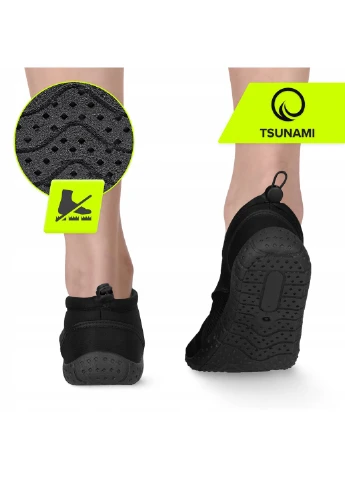 Обувь для пляжа (аквашузы) Slip-On для плавания и водных видов спорта Size 40 Black (P-5905973406291) TSUNAMI (349832640)