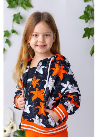 Світшот для дівчинки з капюшоном і квітковим візерунком, вік 2 роки, зріст 92 см Zeyland (371917827)