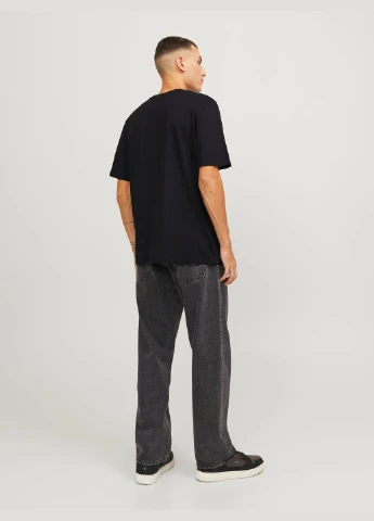 Черная футболка basic,черный с принтом белый,jack&jones Jack & Jones