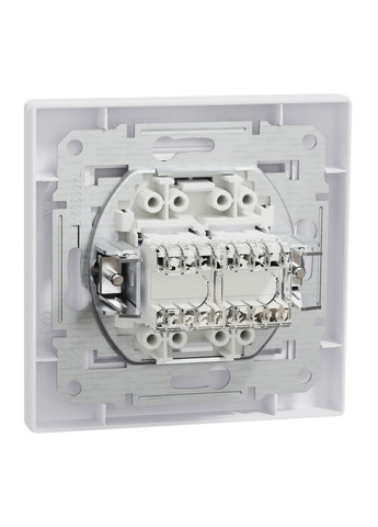 Розетка комп'ютерна rj45 подвійна utp кат. 5е, білий, Asfora, EPH4400121 Schneider (372582377)