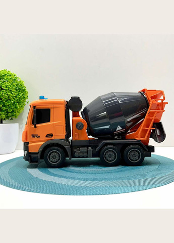 Бетономешалка на радиоуправлении аккумулятор 3.7 V подсветка звуки подвижные элементы USB – кабель Оранжевая (YJ-076-3) No Brand (335977481)