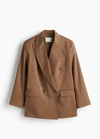 Коричневый женский жакет H&M однотонный - всесезон