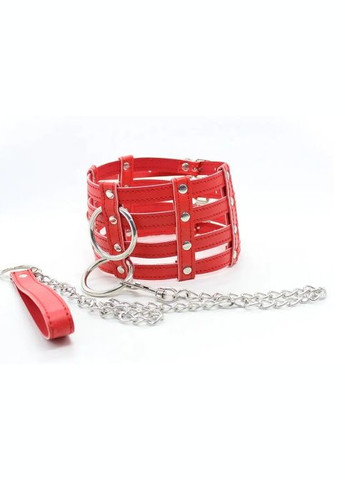 Нашийник з ланцюжком Collar with chain leash red CherryLove DS Fetish (293293845)