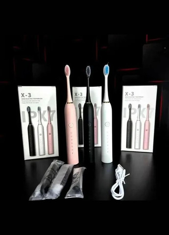 Зубна щітка електрична Sonic LY-393 ультразвукова 4 насадки у комплекті акумуляторна Good Idea (298998829)