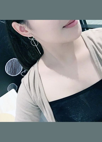 Серьги геометрические палочки и круг длинные No Brand (339104042)