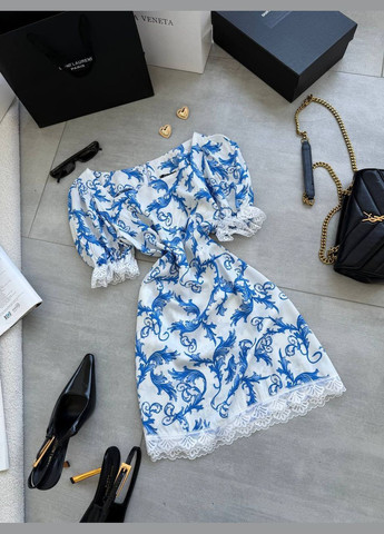 Білий повсякденний, кежуал жіноча сукня міні No Brand з абстрактним візерунком