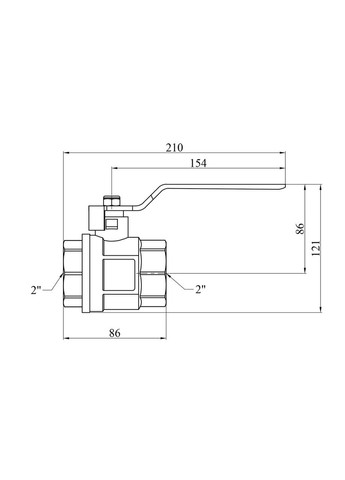 Кран шаровый s 2" ВВ PN30 синяя ручка Valve (311204691)