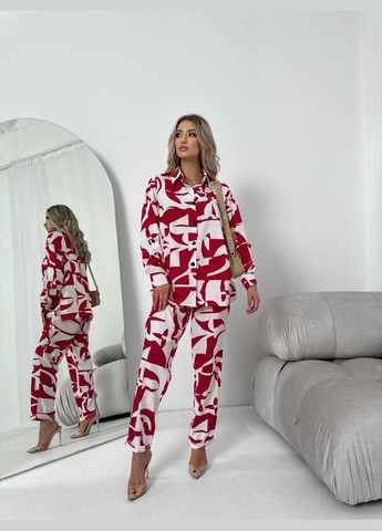 Женский костюм из шелкового софта цвет красный р.42/44 454739 New Trend (290111687)
