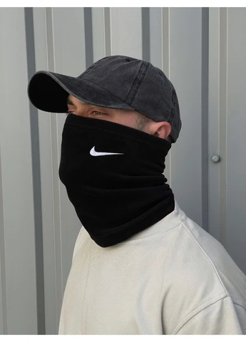 Флісовий баф з вишитим значком теплий чорний No Brand Баф-фліс (369900498)