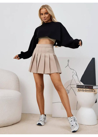 Чорний ✨базовий кроп-світшот із рукавами-ліхтариками | розмірна сітка в описі Vione однотонний без декору (367074830)