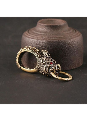 Ретро антикварні брелок з чистої латуні з червоними очима і головою дракона для ключів автоключів і сигналізації No Brand (292260458)