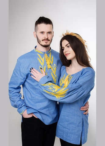 Синя вишиванка жіноча vishivano4ka 252-6 бавовна, льон (306522995)