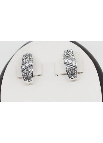Сережки срібні з кубічним цирконієм 3,87 г No Brand (382906242)