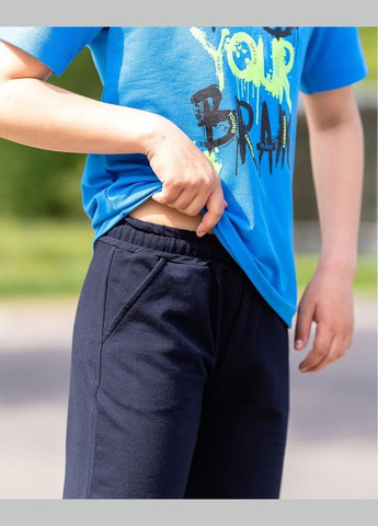 Голубой летний комплект для мальчика (футболка+бриджи) hc (h001-6356-057-33) No Brand