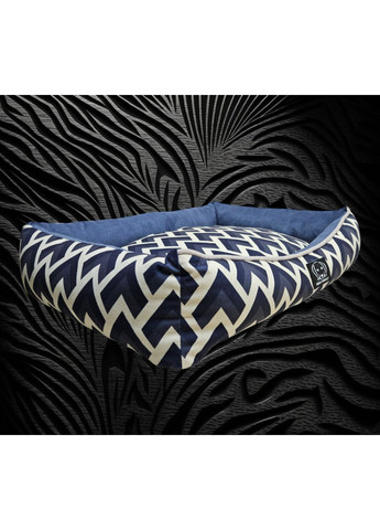 Лежанка 90х65х18см з текстилю для середніх собак "Ethnos Blue" (Синій) S&N Family (361204661)