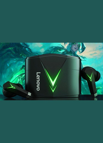 Наушники беспроводные LP6 игровая гарнитура стерео в кейсе черная Lenovo (303396853)