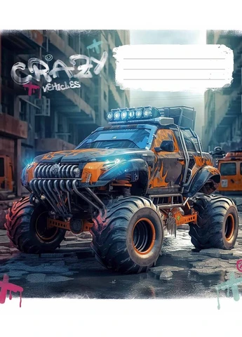 Зошит уч. " " 36арк.# /3283K/ "Monster trucks" ВД-лак (хлопчик) (20/120) Школярик (392420512)