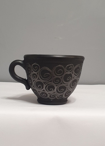 Чашка из чёрной глины 0,2 л No Brand (323014606)