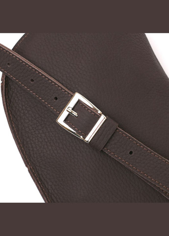 Сумка через плечо бананка женская кожаная матовая 16381 Коричневый Shvigel (302007572)