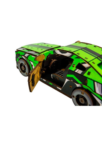 Деревянный 3D конструктор Muscle car GT, Puzzleоk (Puz-00640), 162 дет. (зеленая) PuzzleOK (367189126)