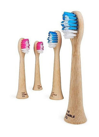 Насадки для электрической зубной щетки, мягкие, бамбуковые, розовые/голубые, 4 шт. 4шт (1404673-24339676) The Humble Co. (369131540)