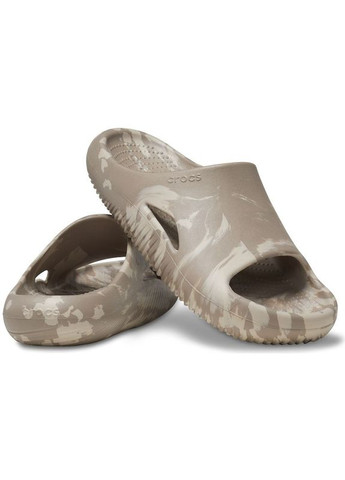 Бежевые женские кроксы mellow marbled slide m7w9--26 см mushroom/cobblestone 208579-w Crocs