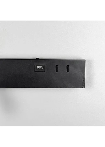 Черный бра с поворотным спотом слева + USB-разъем LineF (398358981)