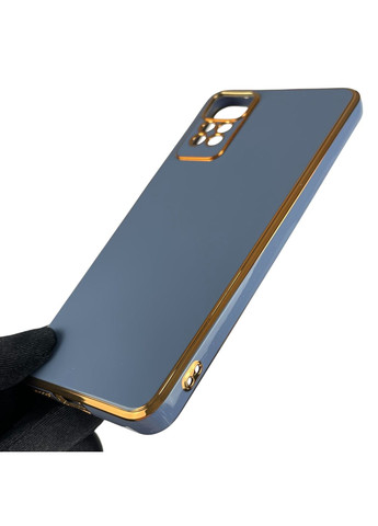 Чехол для Redmi Note 12 Pro 4G с золотой окантовкой с защитой камеры на сяоми редми нот 12 про 4г синий Xiaomi (366023343)