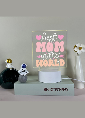 Светильник Best Mom in the World — Подарок для мамы, LED ночник. No Brand (346440103)